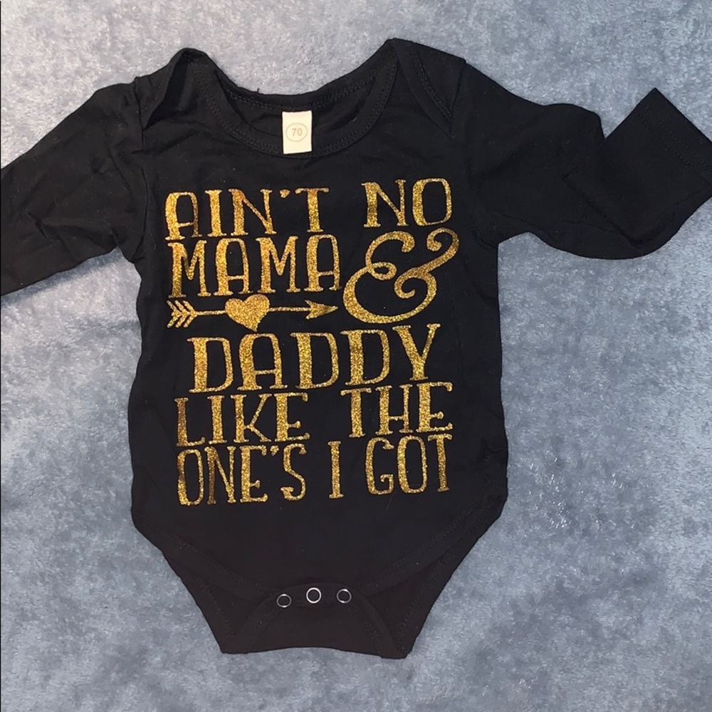 Black and gold baby girl shirt